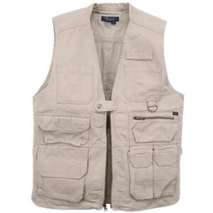 5.11 Tactical Series Taclite Canvas Vest Men Large Full Zip Cargo Pockets Safari